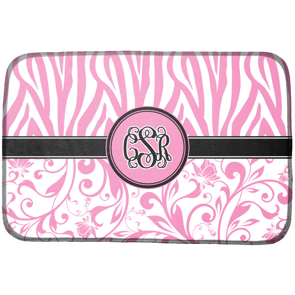 Custom Zebra & Floral Dish Drying Mat (Personalized)