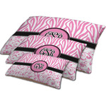 Zebra & Floral Dog Bed w/ Monogram
