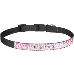 Zebra & Floral Dog Collar - Large (Personalized)