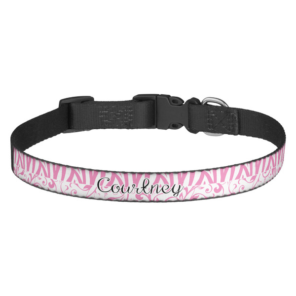 Custom Zebra & Floral Dog Collar - Medium (Personalized)