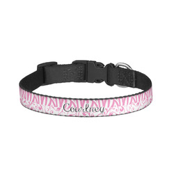Zebra & Floral Dog Collar - Small (Personalized)