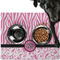 Zebra & Floral Dog Food Mat - Large w/ Monogram