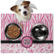 Zebra & Floral Dog Food Mat - Medium LIFESTYLE