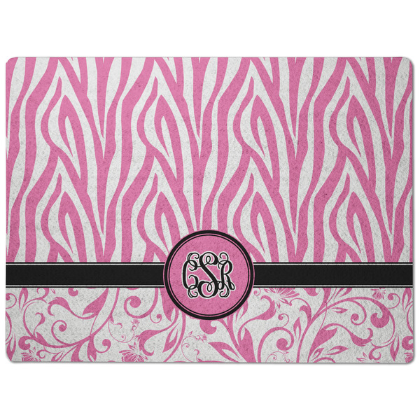 Zebra & Floral Dog Food Mat - Medium without bowls