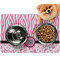 Zebra & Floral Dog Food Mat - Small LIFESTYLE