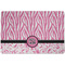 Zebra & Floral Dog Food Mat w/ Monogram