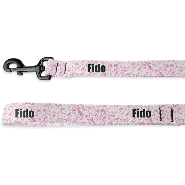 Custom Zebra & Floral Deluxe Dog Leash - 4 ft (Personalized)