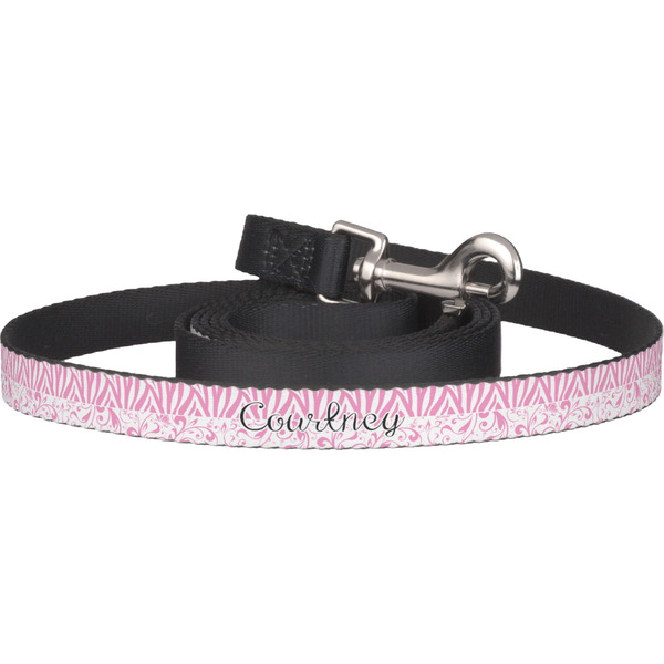 Custom Zebra & Floral Dog Leash (Personalized)