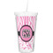 Zebra & Floral Double Wall Tumbler with Straw (Personalized)