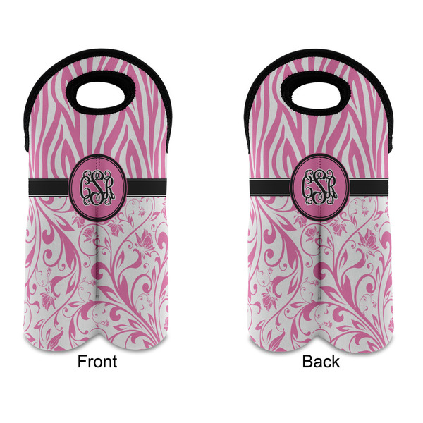 Zebra & Floral Double Wine Tote - APPROVAL (new)