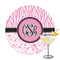 Zebra & Floral Printed Drink Topper - 3.25" (Personalized)