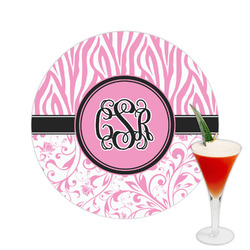 Zebra & Floral Printed Drink Topper -  2.5" (Personalized)