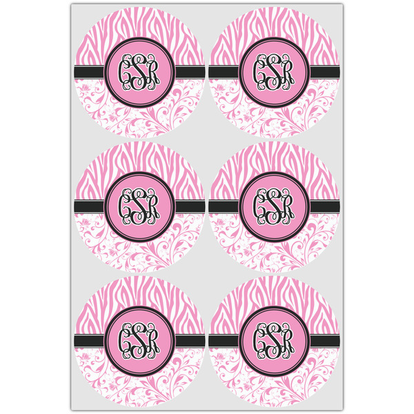 Zebra & Floral Drink Topper - XLarge - Set of 6