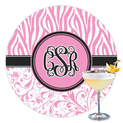 Zebra & Floral Printed Drink Topper - 3.5" (Personalized)