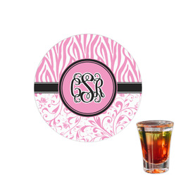 Zebra & Floral Printed Drink Topper - 1.5" (Personalized)