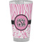 Zebra & Floral Pint Glass - Full Color (Personalized)