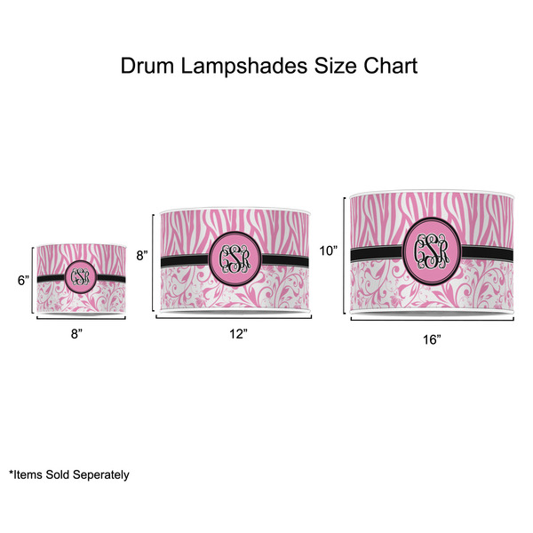 Zebra & Floral Drum Lampshades - Sizing Chart