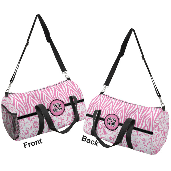 Zebra & Floral Duffle bag large front and back sides