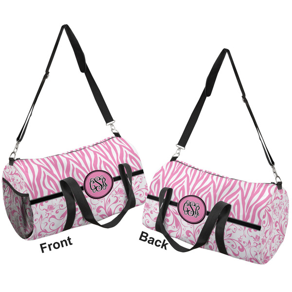 Zebra & Floral Duffle bag small front and back sides