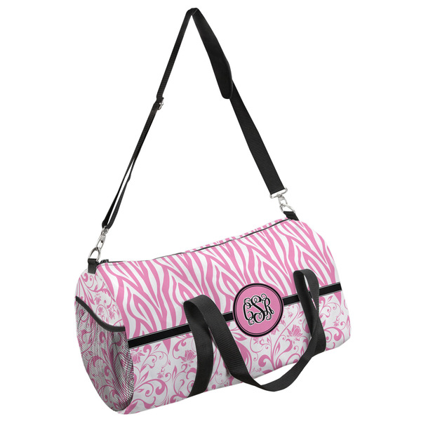 Custom Zebra & Floral Duffel Bag (Personalized)