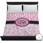 Zebra & Floral Duvet Cover - Full / Queen (Personalized)