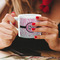 Zebra & Floral Espresso Cup - 6oz (Double Shot) LIFESTYLE (Woman hands cropped)