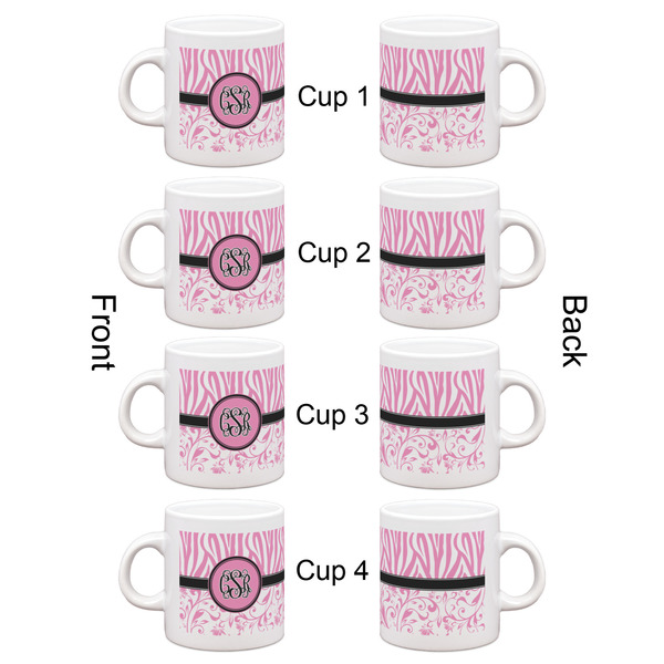 Zebra & Floral Espresso Cup Set of 4 - Apvl