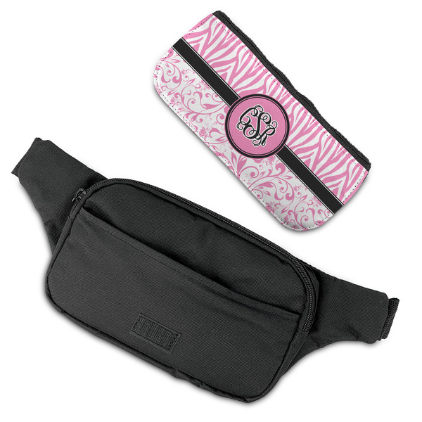 Zebra & Floral Fanny Packs - FLAT (flap off)