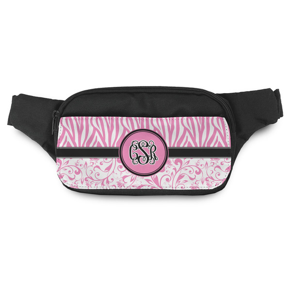 Custom Zebra & Floral Fanny Pack - Modern Style (Personalized)