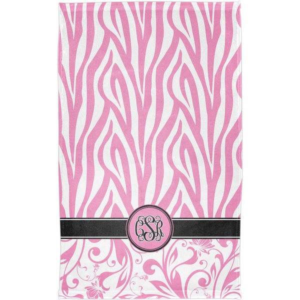 Zebra & Floral Finger Tip Towel - Full View