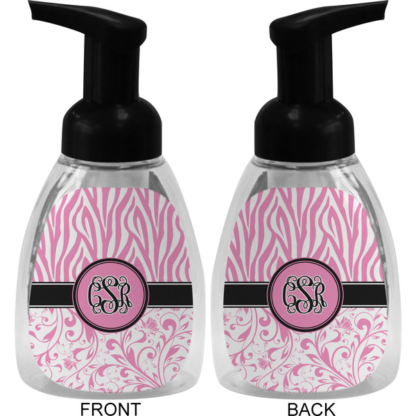 Zebra & Floral Foam Soap Bottle (Front & Back)