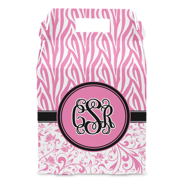 Zebra & Floral Gable Favor Box - Front