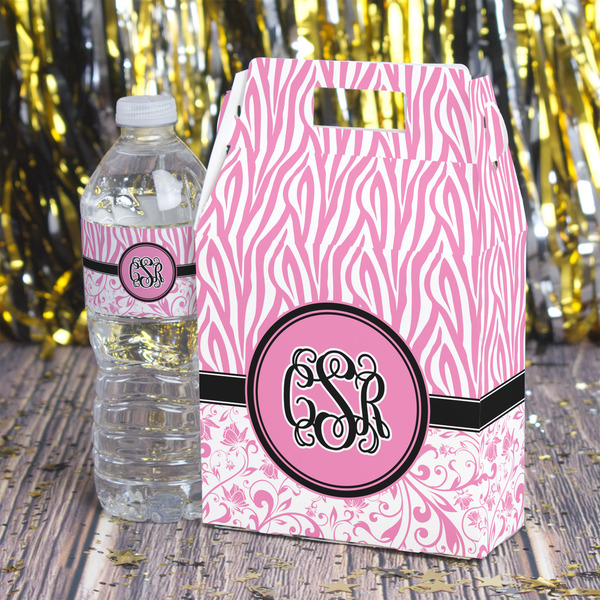 Zebra & Floral Gable Favor Box - In Context