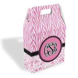 Zebra & Floral Gable Favor Box (Personalized)