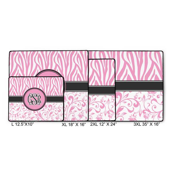 Zebra & Floral Gaming Mats - SIZE CHART