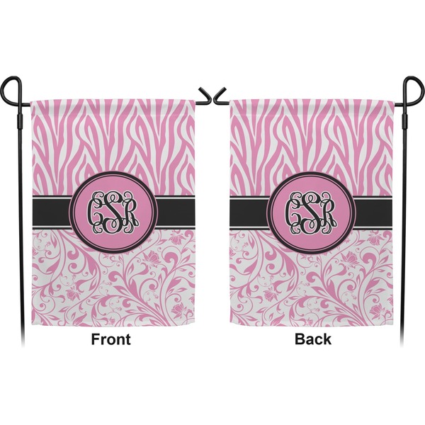 Zebra & Floral Garden Flag - Double Sided Front and Back