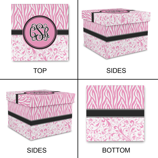 Zebra & Floral Gift Boxes with Lid - Canvas Wrapped - Large - Approval