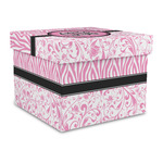 Zebra & Floral Gift Box with Lid - Canvas Wrapped - Large (Personalized)
