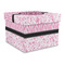 Zebra & Floral Gift Boxes with Lid - Canvas Wrapped - Large - Front/Main