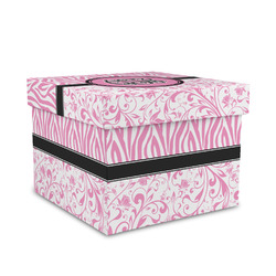 Zebra & Floral Gift Box with Lid - Canvas Wrapped - Medium (Personalized)
