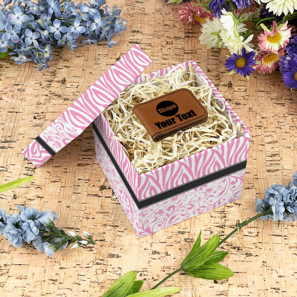 Zebra & Floral Gift Boxes with Lid - Canvas Wrapped - Small - In Context
