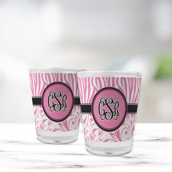 Zebra & Floral Glass Shot Glass - Standard - LIFESTYLE