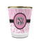 Zebra & Floral Glass Shot Glass - 1.5 oz - with Gold Rim - Single (Personalized)