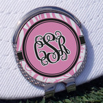 Zebra & Floral Golf Ball Marker - Hat Clip