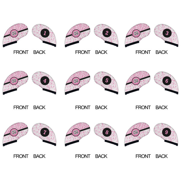 Zebra & Floral Golf Club Covers - APPROVAL (set of 9)