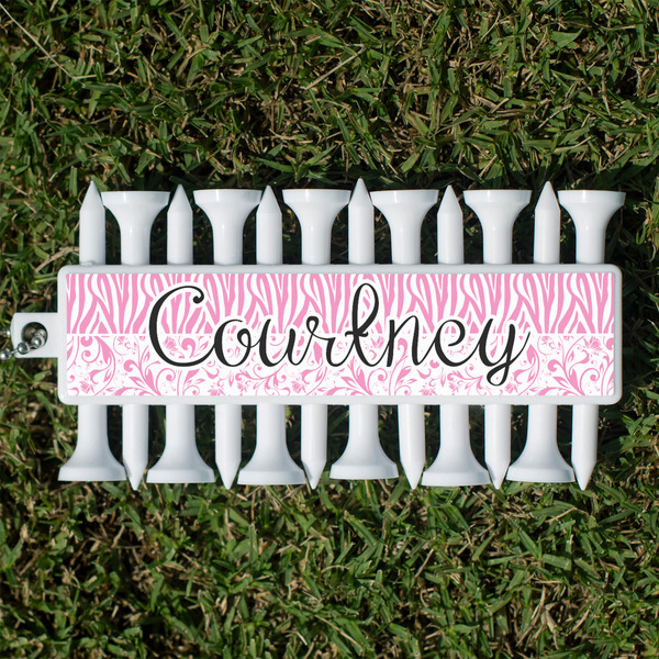 Custom Zebra & Floral Golf Tees & Ball Markers Set (Personalized)