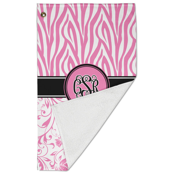 Zebra & Floral Golf Towel - Folded (Large)