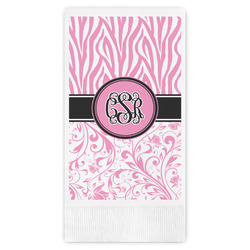 Zebra & Floral Guest Paper Towels - Full Color (Personalized)