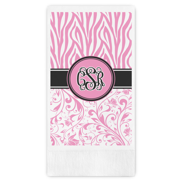 Custom Zebra & Floral Guest Paper Towels - Full Color (Personalized)