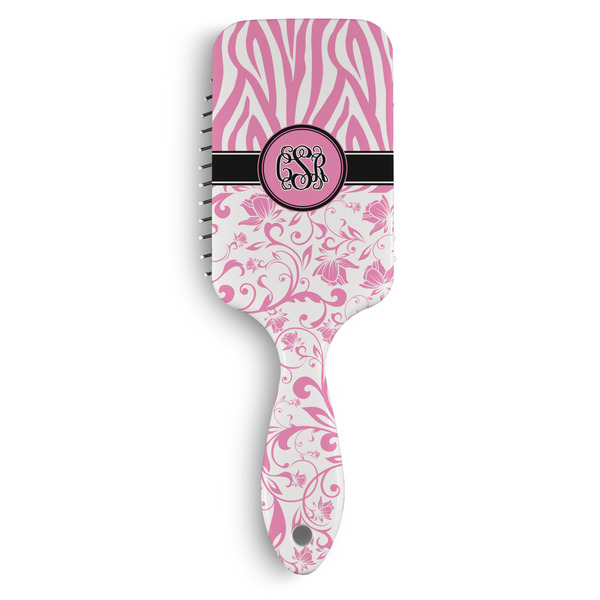 Custom Zebra & Floral Hair Brushes (Personalized)